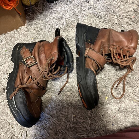 Polo Ralph Lauren Mens Ranger Combat Military Boots Brown Leather Lace Up main image 7
